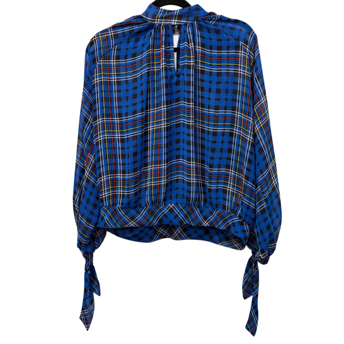 NY&C Blue Tartan Plaid Long Sleeve Blouse