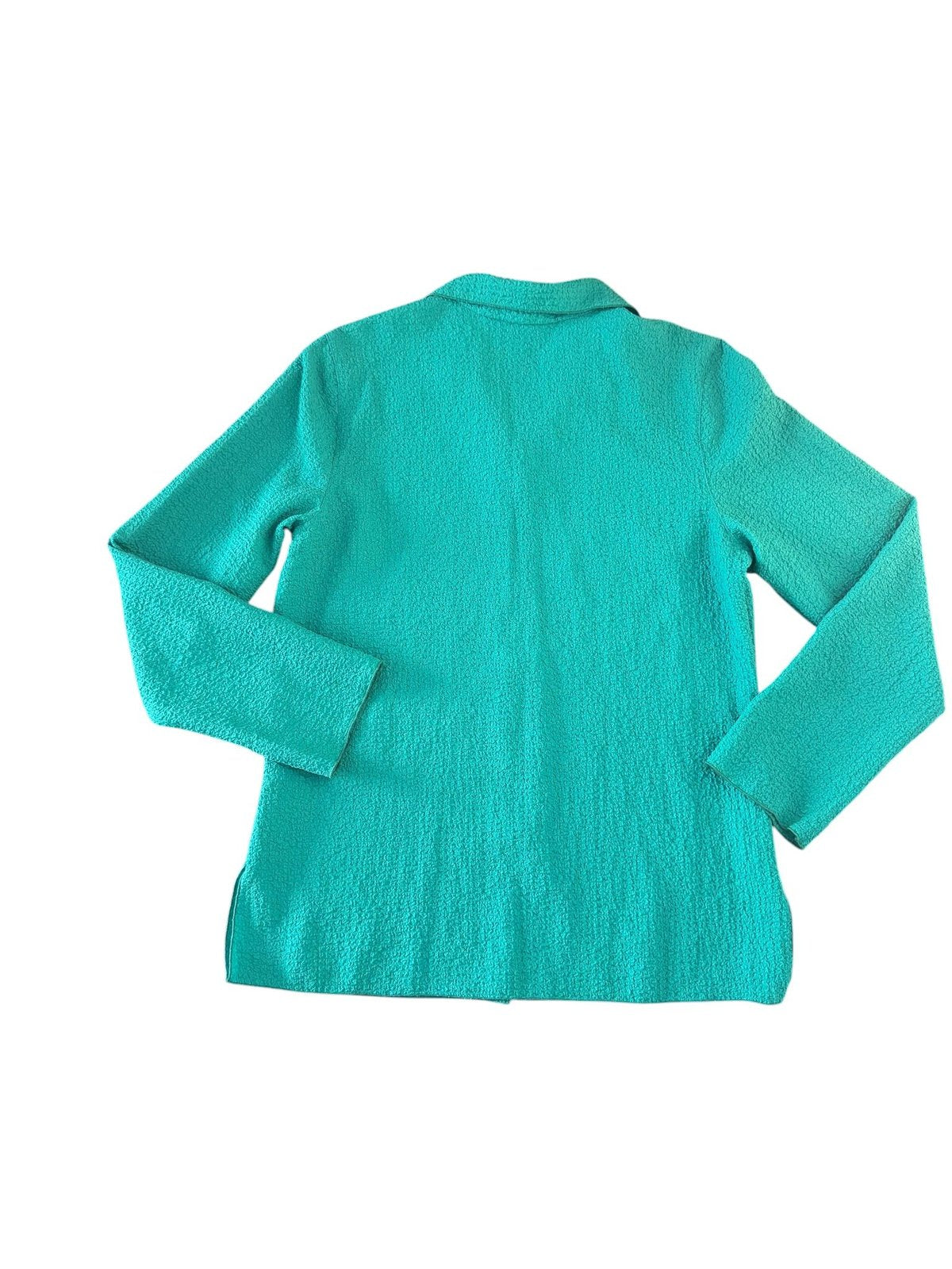 Softwear by Mark Singer Teal Button-Front Blouse