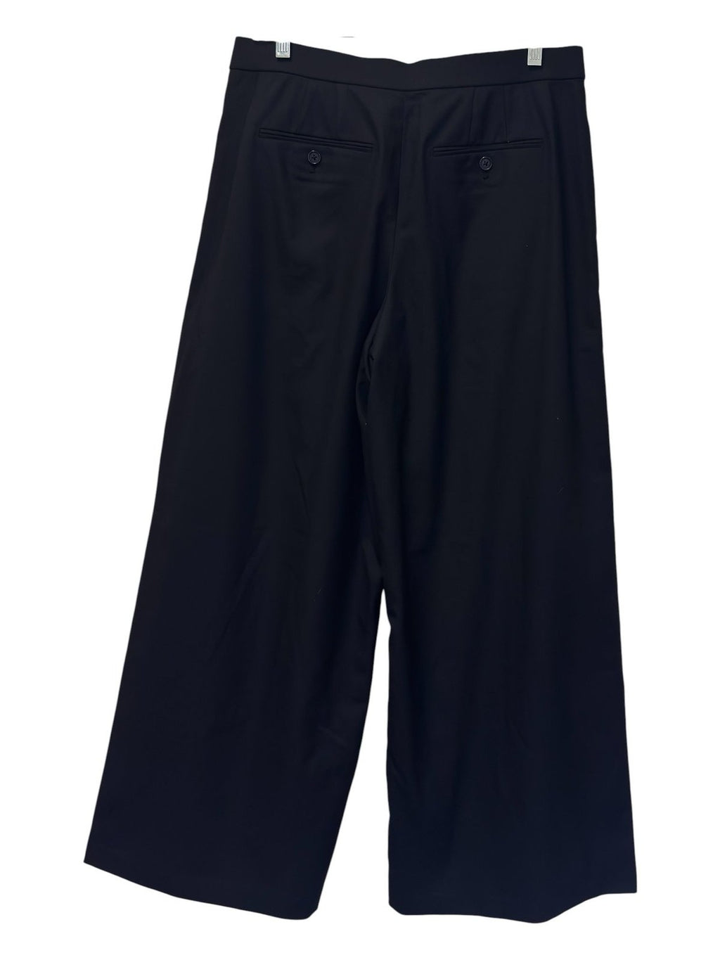 Wide Leg Tailored Dress Pants Navy Cropped