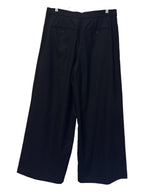 Wide Leg Tailored Dress Pants Navy Cropped