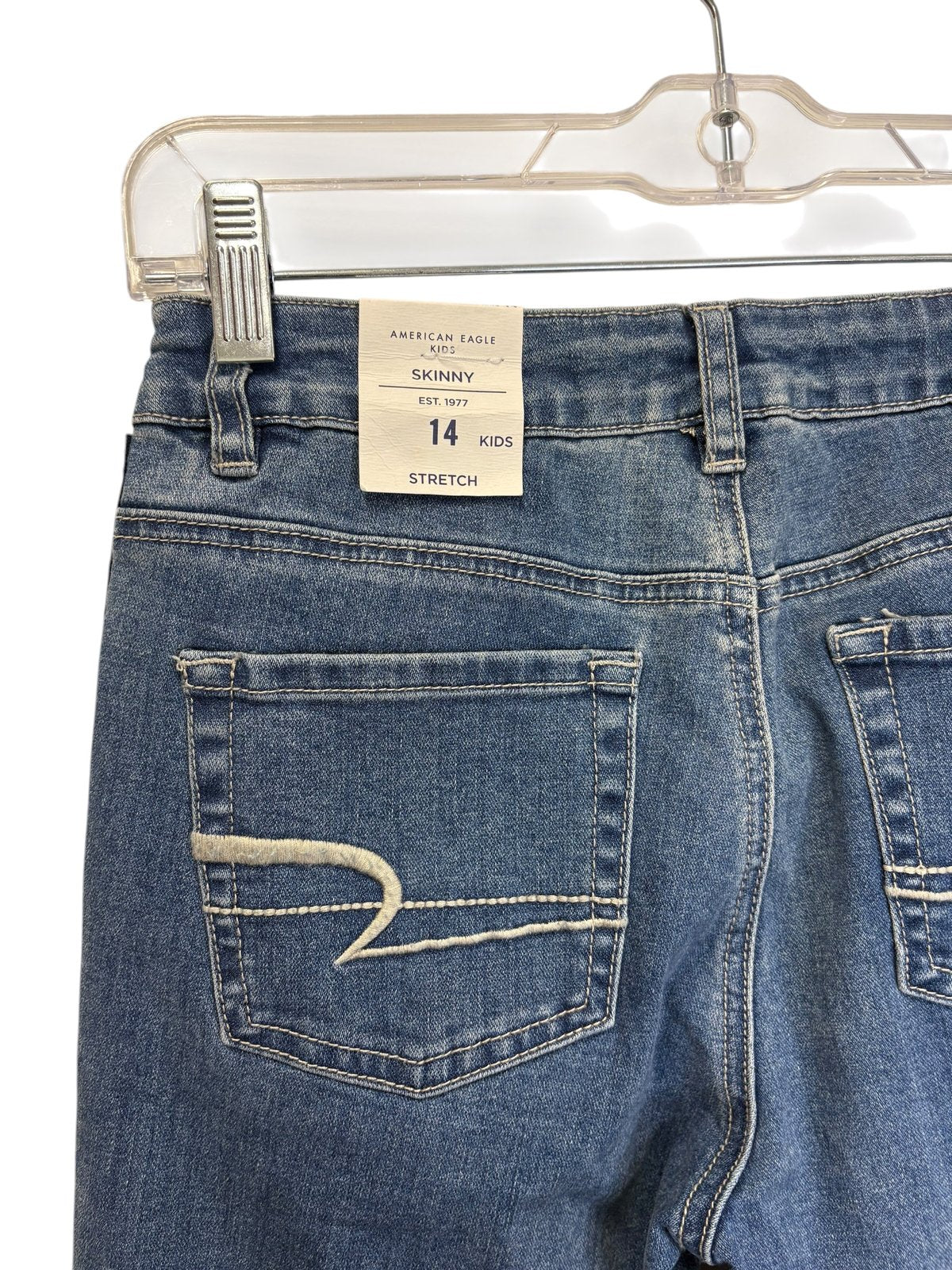 American Eagle Kids Skinny Jeans Medium Blue Side Stripe