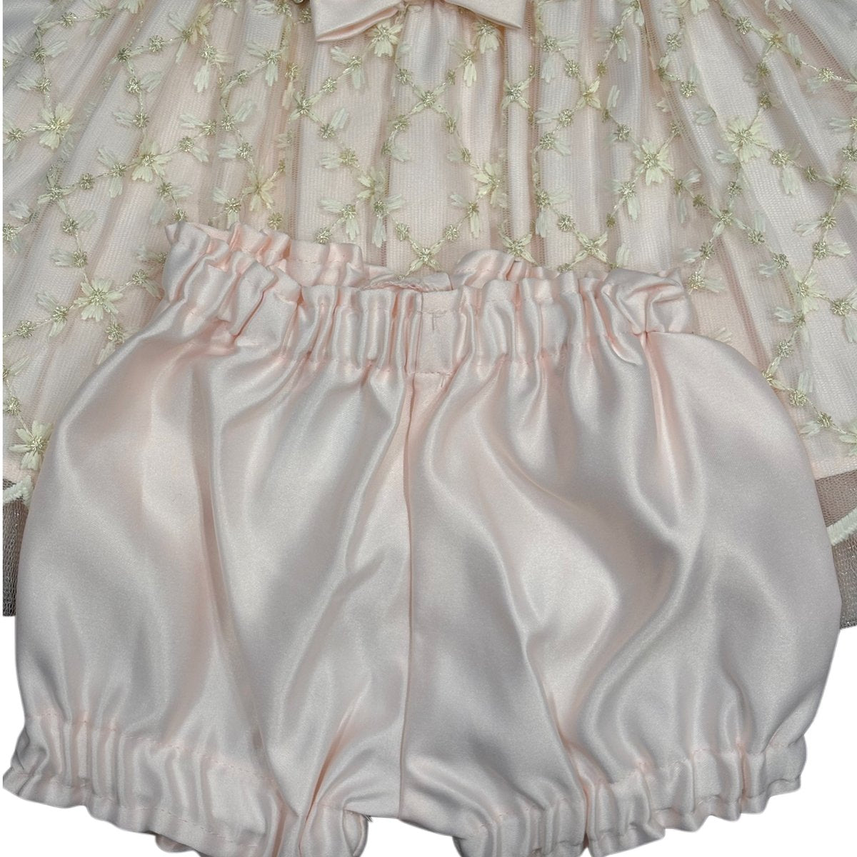 Couture Princess Embroidered Tulle Baby Dress Blush Pink