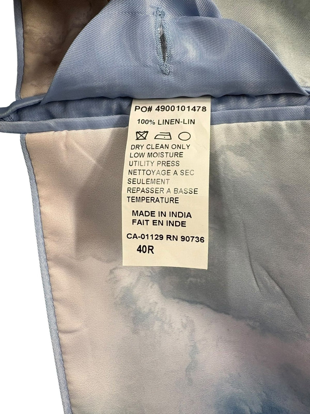 100% Linen Windowpane Check Sport Coat Size 40R