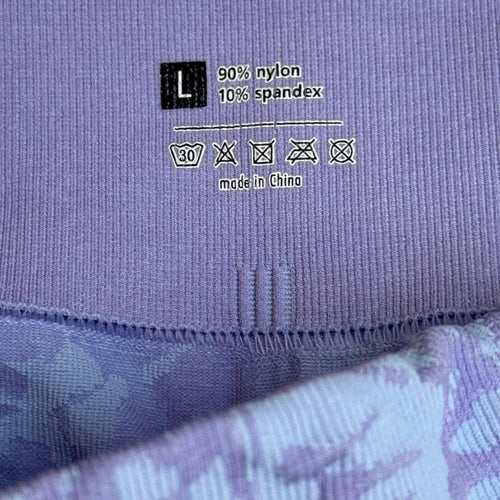Abstract Print High-Waist Leggings Lavender L