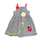 Emily Rose Navy Gingham Ladybug Appliqué Girls Dress Size 6
