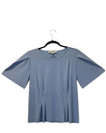LOFT Flutter Sleeve Peplum Top Light Blue