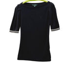 Ralph Lauren Boat Neck Puff Sleeve Top Black XS