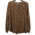 Old Navy Animal Print Long Sleeve Button-Front Blouse XL