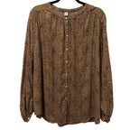 Old Navy Animal Print Long Sleeve Button-Front Blouse XL