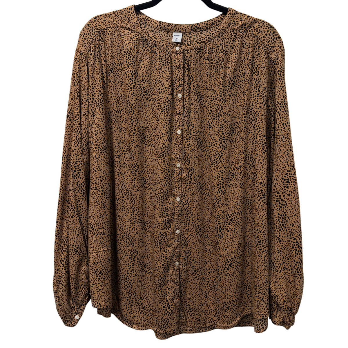 Old Navy Animal Print Long Sleeve Button-Front Blouse XL