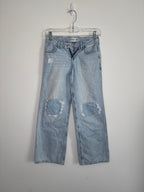 Abercrombie Kids Low Rise Baggy Distressed Jeans Light Blue