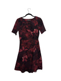 Signature Collection Floral Print Fit & Flare Dress Burgundy S