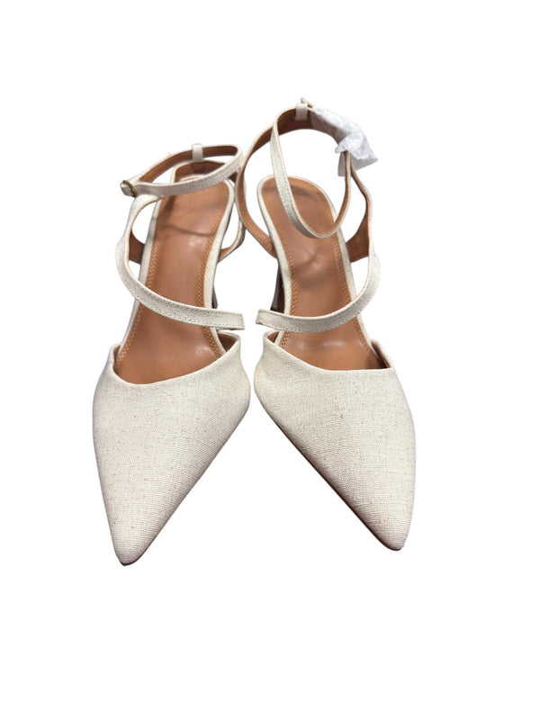 ASOS Design Pointed Toe Slingback Heel Cream Size 9