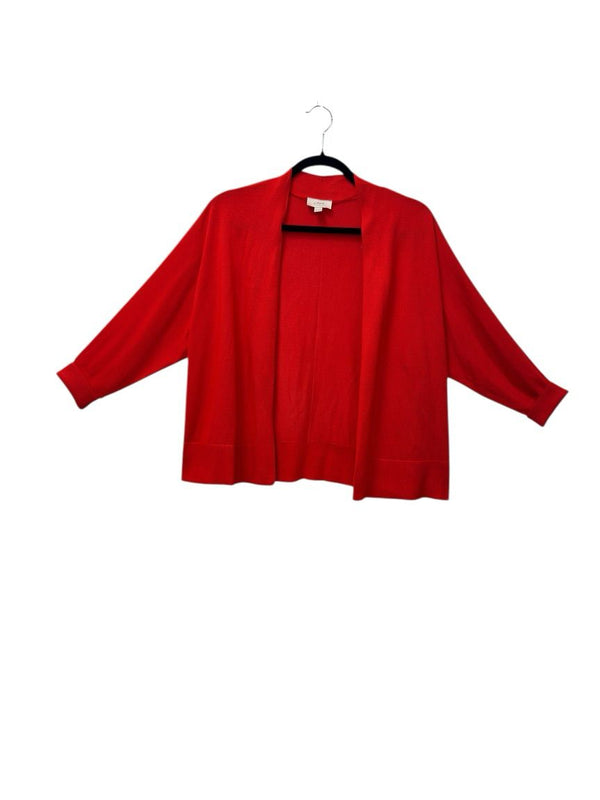 LOFT Open Front Cardigan Sweater Red Medium