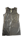 Black Faux Leather Sleeveless Mini Dress