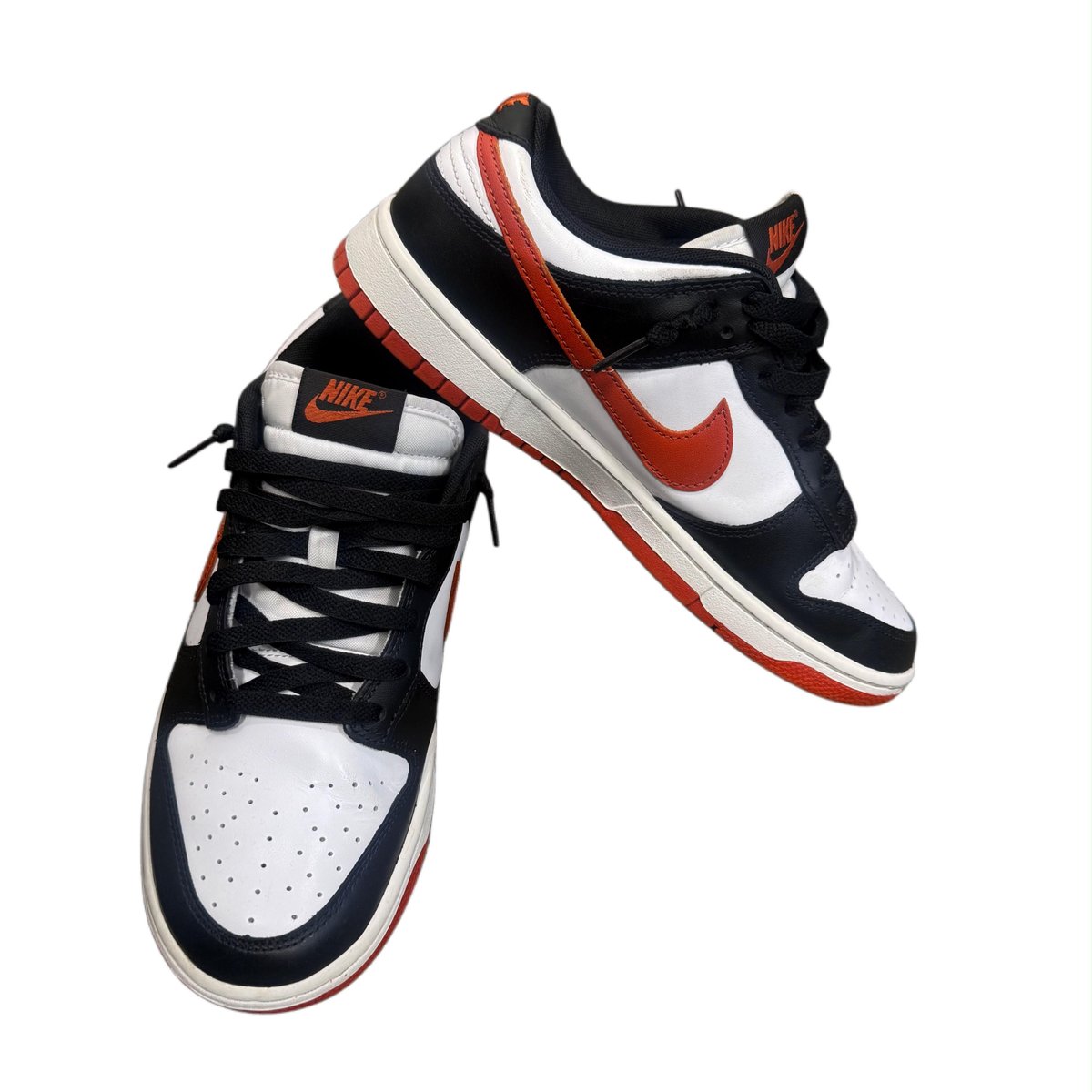 Nike Dunk Low White, Black and Dragon Red