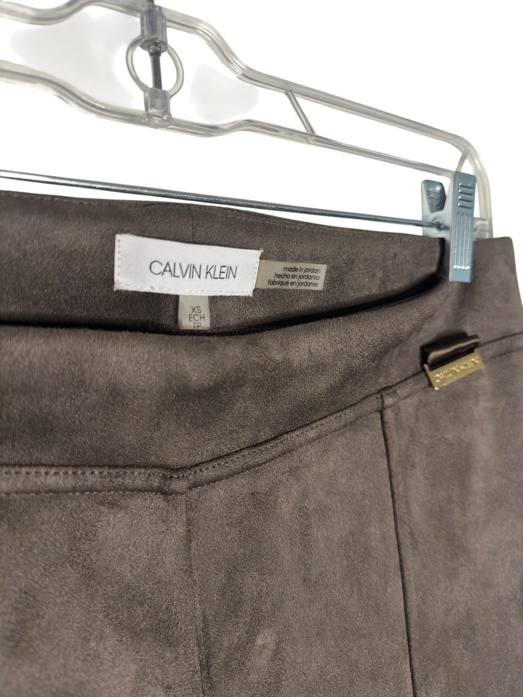 Calvin Klein Faux Suede Slim Leggings Dark Brown XS