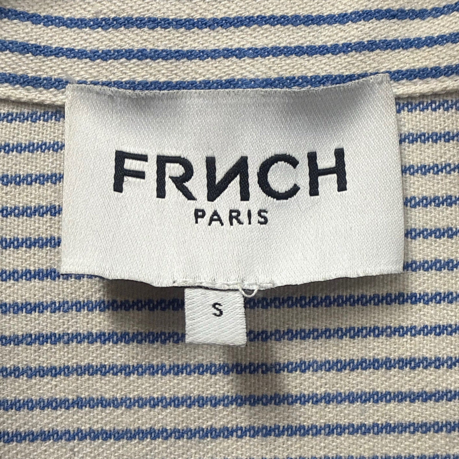 French Paris Striped Wide Leg Jumpsuit Belted Blue White Size S