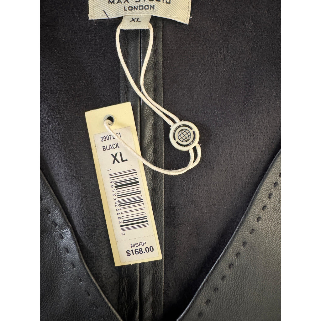 Black Faux Leather Sleeveless Mini Dress