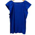 Loft Flutter Sleeve V-Neck Top Royal Blue