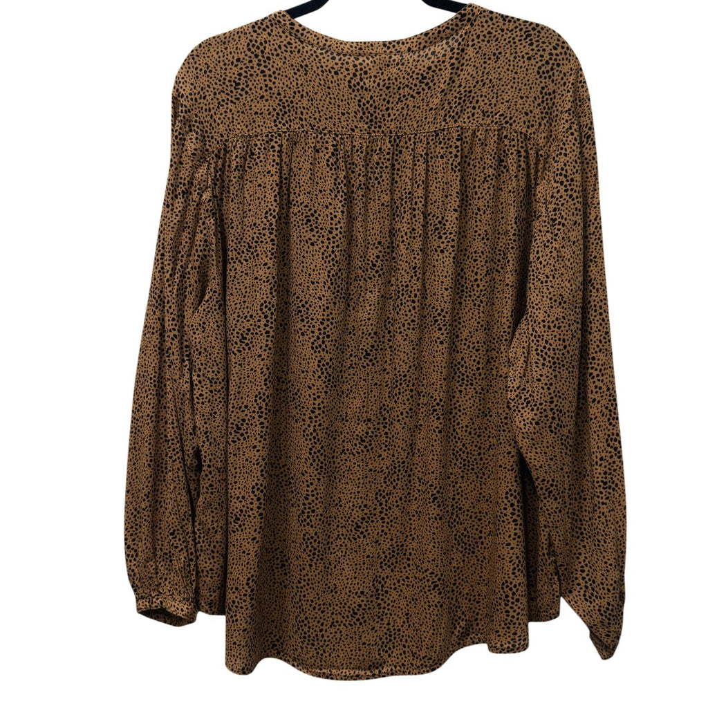 Old Navy Animal Print Long Sleeve Button-Front Blouse XL