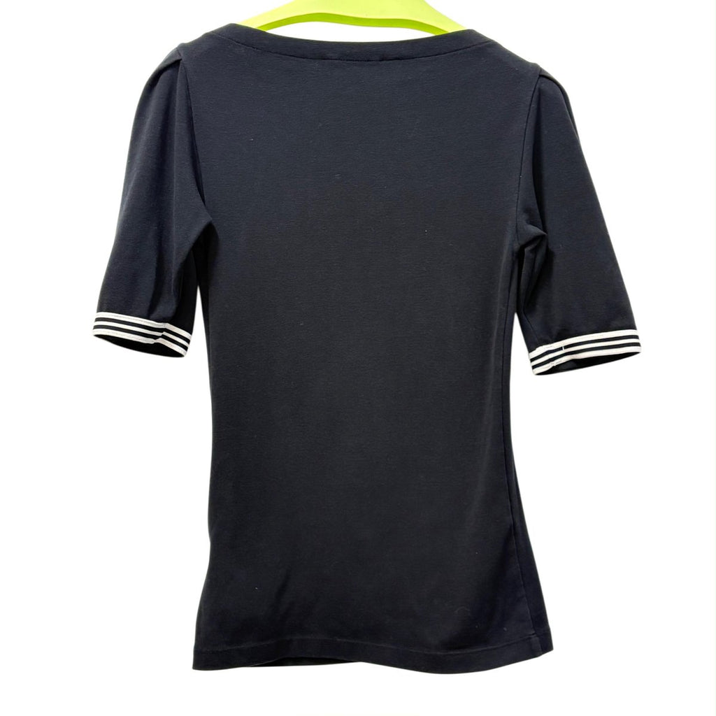 Ralph Lauren Boat Neck Puff Sleeve Top Black XS