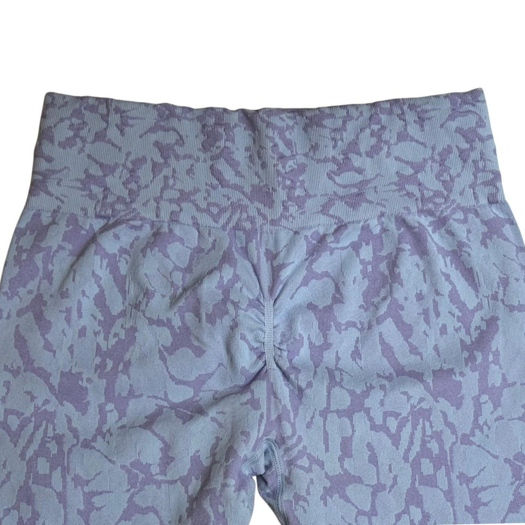 Abstract Print High-Waist Leggings Lavender L