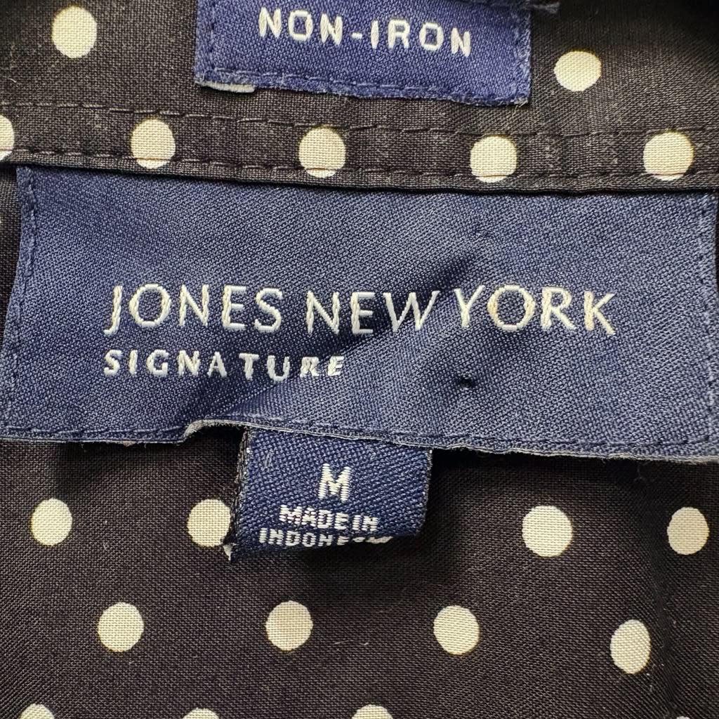 Jones New York Polka Dot Sleeveless Button-Down Blouse