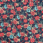 346 Brooks Brothers Floral Print Cotton Pencil Skirt Navy
