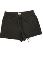 Lou & Grey Athletic Drawstring Shorts with Zip Pockets Black