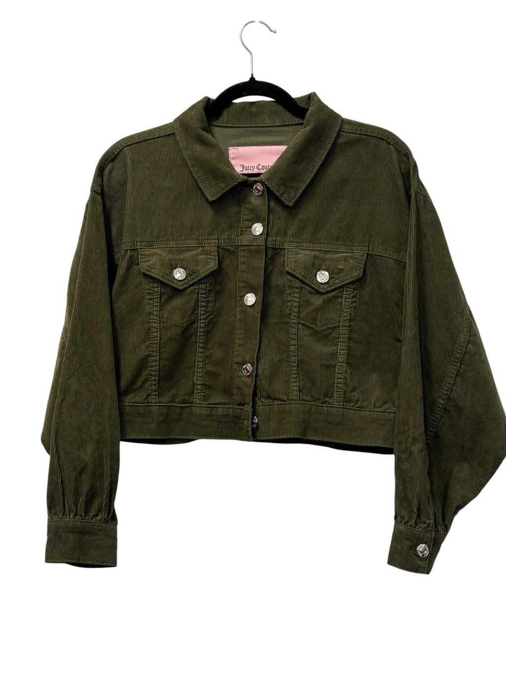 Juicy Couture Cropped Corduroy Jacket Green