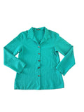 Softwear by Mark Singer Teal Button-Front Blouse