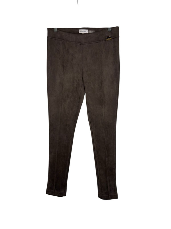 Calvin Klein Faux Suede Slim Leggings Dark Brown XS