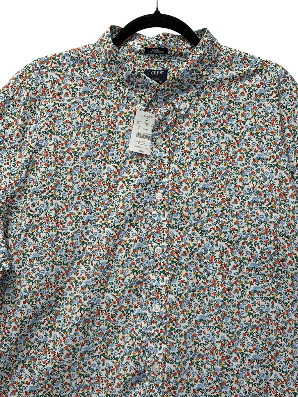 J.Crew Slim Untucked Flex Oxford Floral Button-Down Shirt L