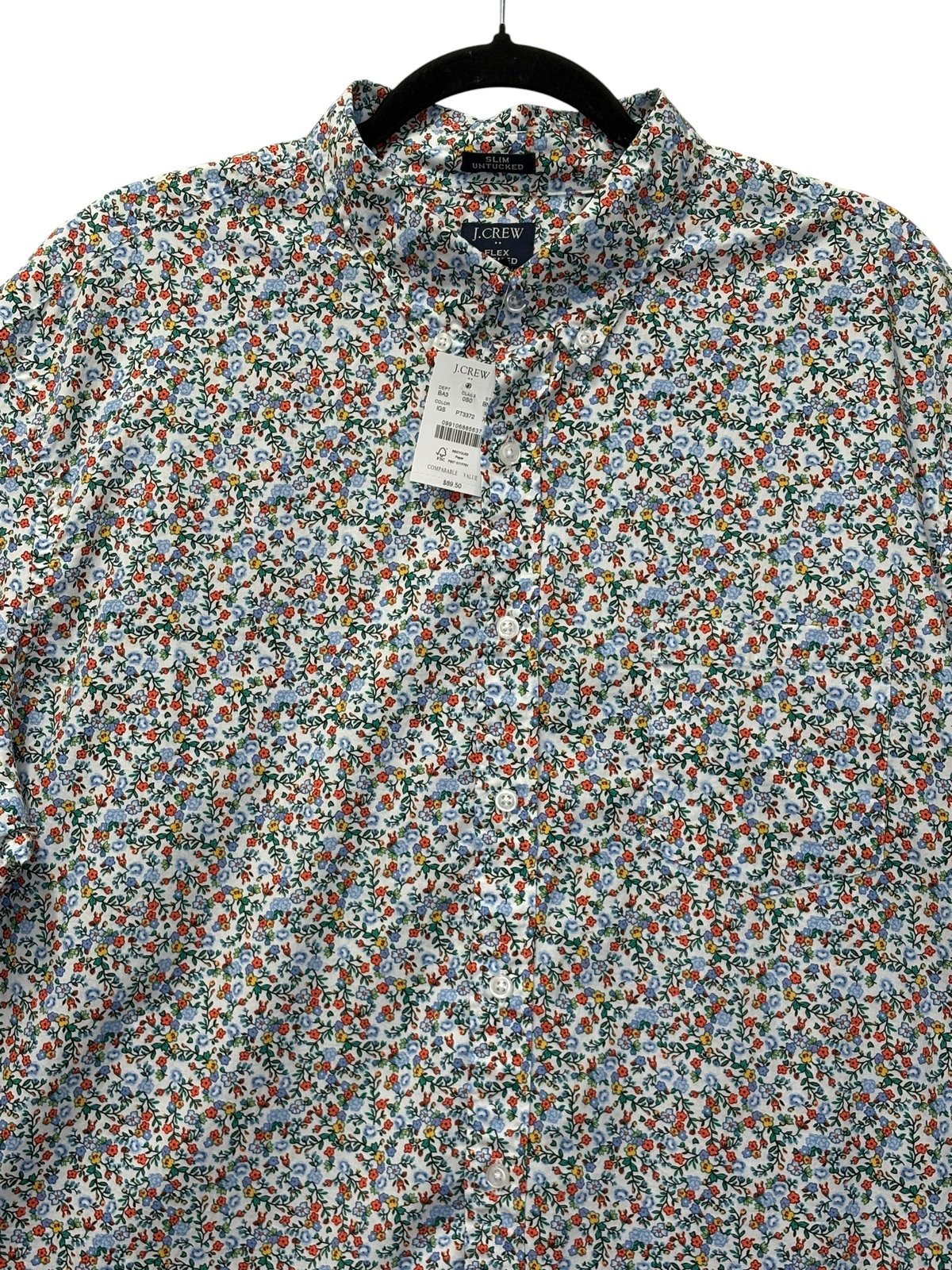 J.Crew Slim Untucked Flex Oxford Floral Button-Down Shirt L
