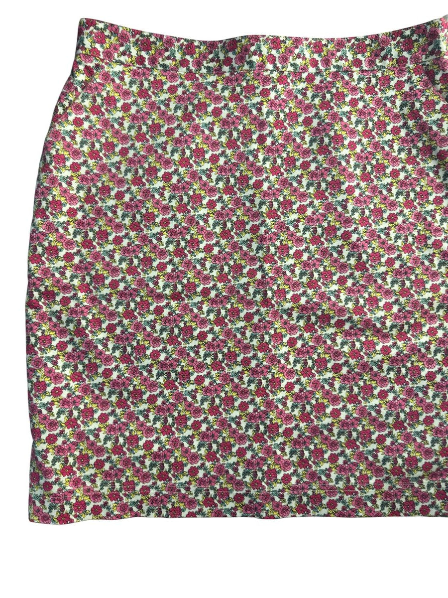 Brooks Brothers Ditsy Floral Linen Blend Pencil Skirt Cream