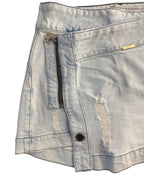 On Line Jeans Light Wash Distressed Denim Mini Skirt