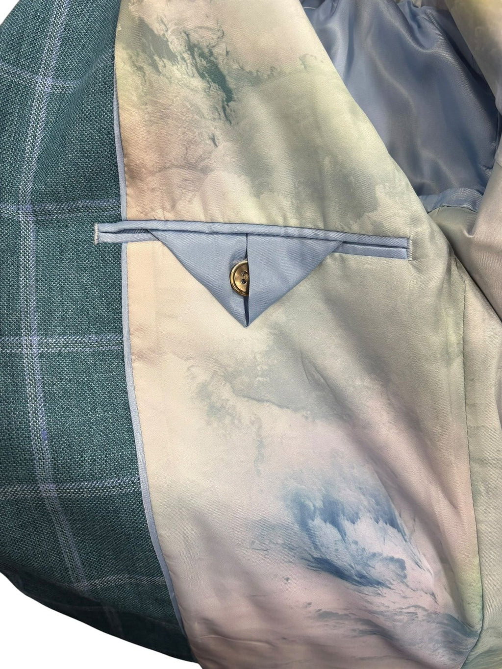 100% Linen Windowpane Check Sport Coat Size 40R