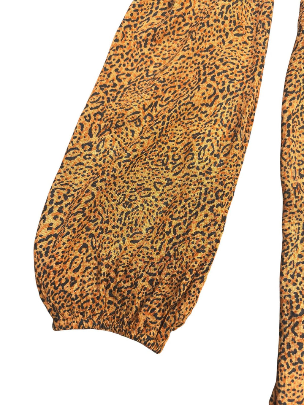 Leopard Print Chiffon Two-Piece Set Top and Pants