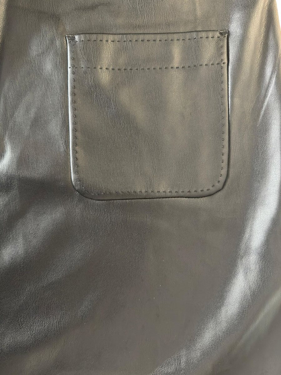 Black Faux Leather Sleeveless Mini Dress