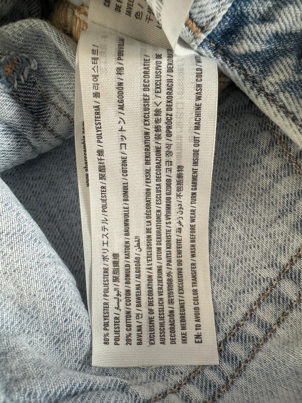 Abercrombie Kids Low Rise Baggy Distressed Jeans Light Blue