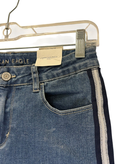 American Eagle Kids Skinny Jeans Medium Blue Side Stripe