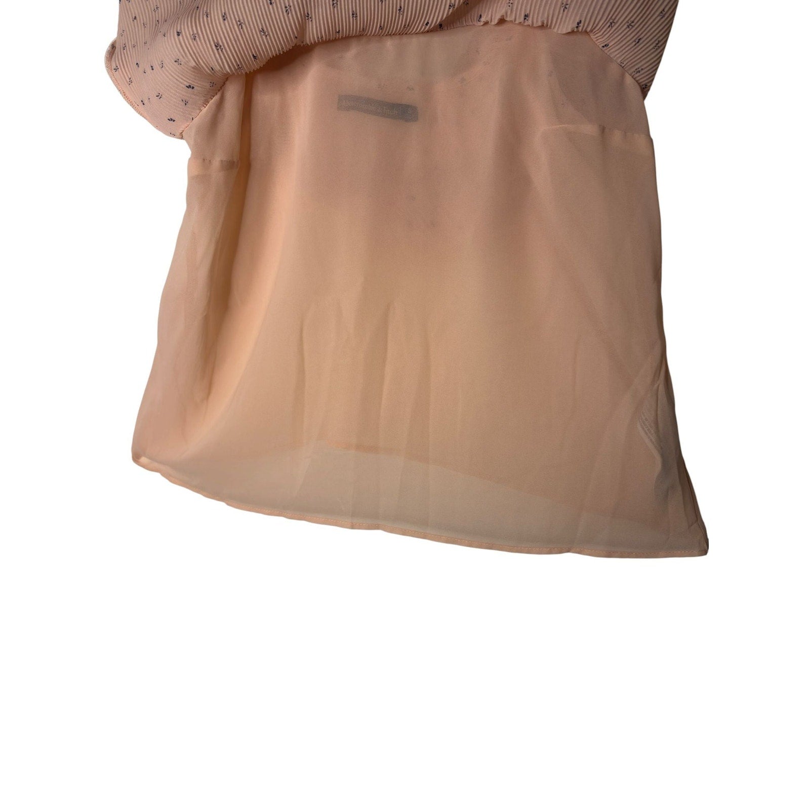 Abercrombie & Fitch Blush Pink Ditsy Floral Ribbed Peplum Top Size S