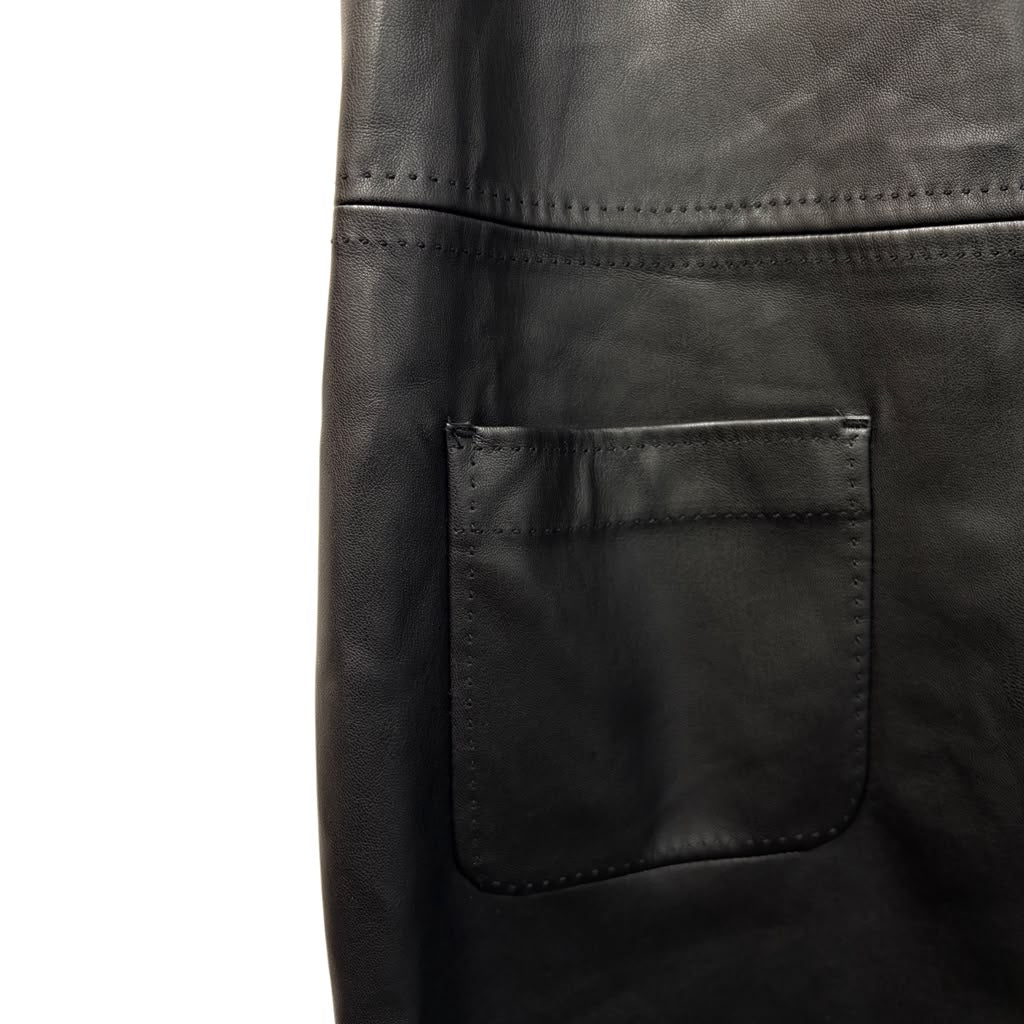 Black Faux Leather Sleeveless Mini Dress