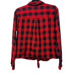 Madewell Buffalo Check Tie-Front Flannel Shirt Red