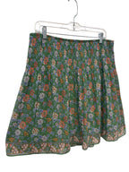 Max Studio Green Floral Print Mini Skirt XL