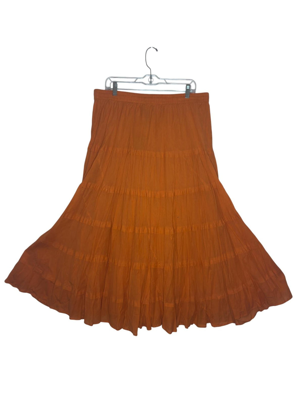 Ashley Stewart Orange Tiered Maxi Skirt Plus Size 14/16