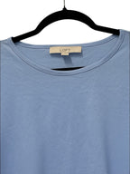 LOFT Flutter Sleeve Peplum Top Light Blue
