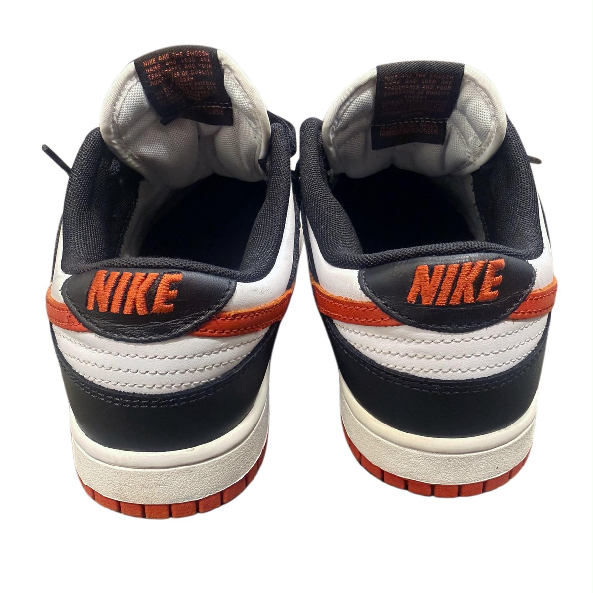 Nike Dunk Low White, Black and Dragon Red