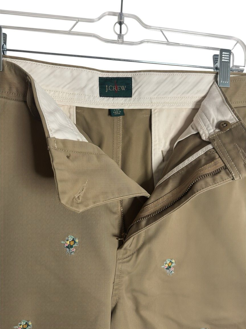 J.Crew Re-Imagined Embroidered Floral Chino Shorts Size 4